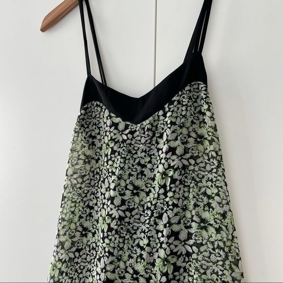 BCBGeneration Floral Tank Top Cami Sheer Spaghetti Straps Blouse - Picture 8 of 8